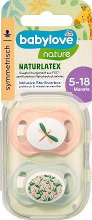 Simetrična tolažilna duda iz naravnega lateksa, za starost od 5 do 18 mesecev babylove nature