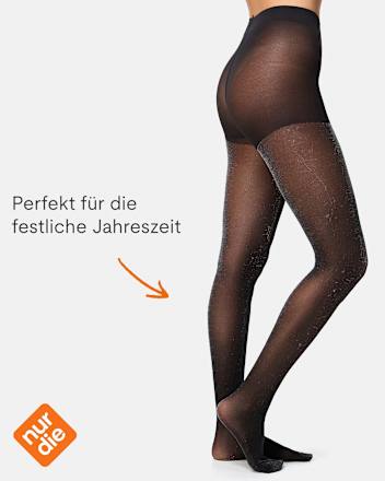 Strumpfhose mit Allover-Glitter-Effekt schwarz Gr. 38/40, 25 DEN nur die