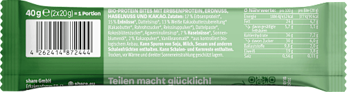 Proteinriegel, Protein Bites Hazelnut Cocoa share