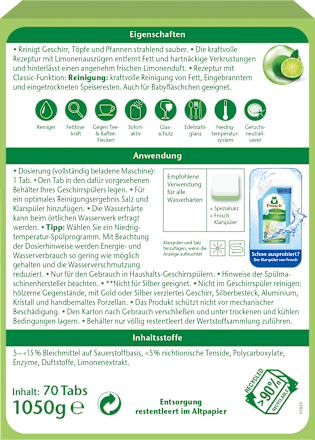 Spülmaschinen-Tabs Classic Limone Frosch