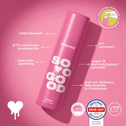 Gleitgel soo good mit Milchsäure, silikonbasiert  nevernot