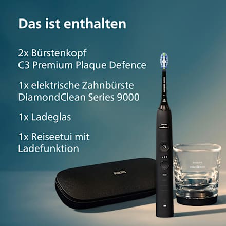 Schallzahnbürste HX9913/18 Diamond Clean 9000 schwarz Philips Sonicare