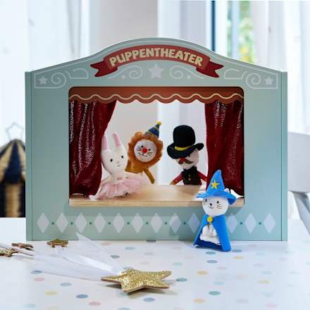 Fingerpuppen-Set, Löwe & Zirkusdompteur, mehrfarbig (7cm) 2tlg Cleoleo