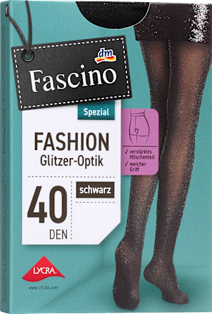 Strumpfhose mit Glitzer-Garn schwarz Gr. 38/40, 40 DEN Fascino