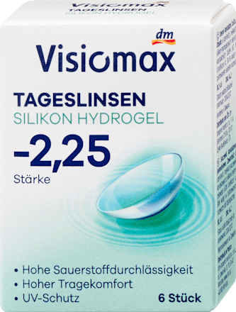 silikon-hydrogelové denní kontaktní čočky, -2,25 DP Visiomax
