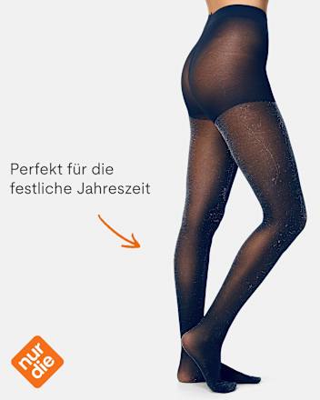 Strumpfhose mit Allover-Glitter-Effekt blau Gr. 38/40, 25 DEN nur die