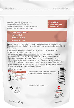 Nahrungsergänzung Hund, Haut & Fell Complex (30 Stück) Doppelherz