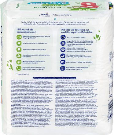 nature pelene vel. 8 (18+ kg) babylove nature