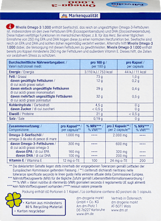 Omega-3 étrend-kiegészítő kapszula 1000 mg, E-vitaminnal Mivolis