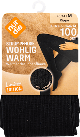 Wohlig Warm Strumpfhose schwarz ultra blickdicht, Gr. 40 - 44 nur die