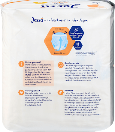 Inkontinencia nadrágpelenka, S kis méret, közepes vagy erős hólyaggyengeség esetén Jessa DISKRET