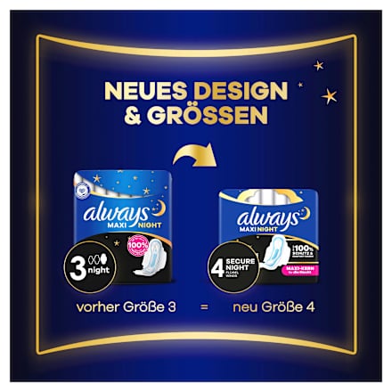 Binden Maxi Night mit Flügeln  always