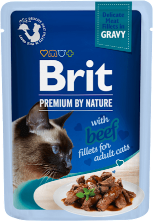 Karma dla kotów Premium By Nature, wołowina w sosie Brit