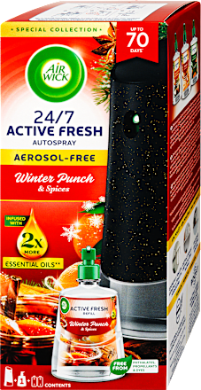 Active fresh készülék és Gyümölcsös téli puncs utántöltő Air Wick