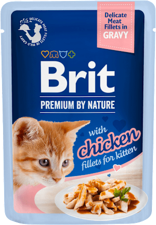 Karma dla kociąt Premium By Nature, kurczak w sosie Brit