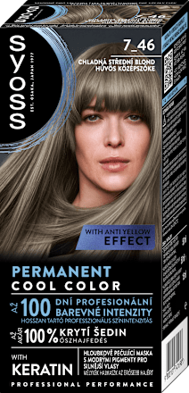 Farba na vlasy Permanent Cool Color - 7-46 chladná stredná blond syoss