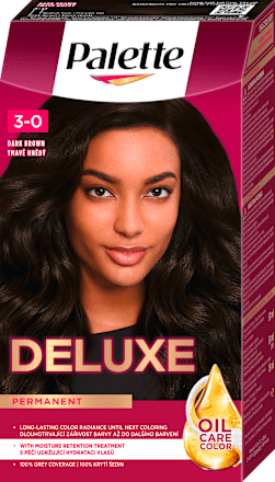 Farba na vlasy Oil-Care Color - 3-0 tmavohnedá Palette DELUXE