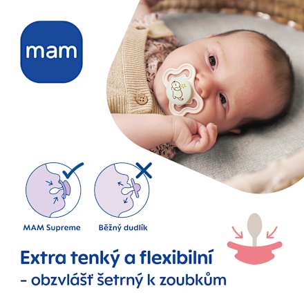 dudlík Supreme 0+m, béžový/šedý mam