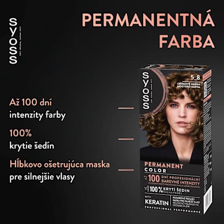 Farba na vlasy Permanent Color - 5-9 orieškovo hnedá syoss