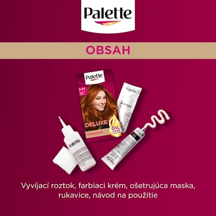 Farba na vlasy Oil-Care Color - 7-77 intenzívna žiarivo medená Palette DELUXE