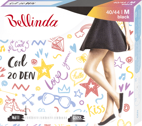 punčochové kalhoty Cool 20DEN, 40-44 černé Bellinda