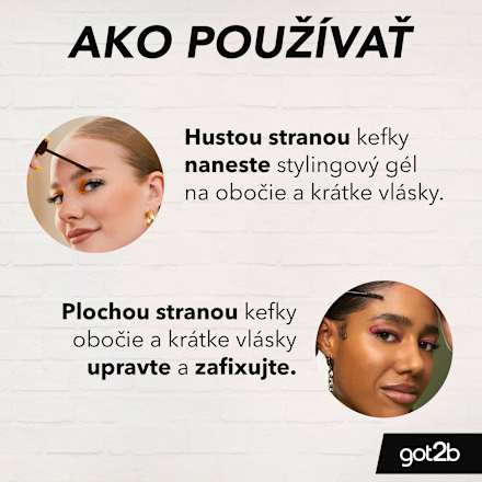 Maskara na obočie a baby vlásky Glued4Brows & Edges 2 v 1, tmavá blond - hnedá got2b