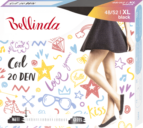 punčochové kalhoty Cool 20DEN,  48-52 černé Bellinda