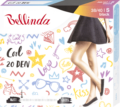 punčochové kalhoty Cool 20DEN, 38-40 černé Bellinda