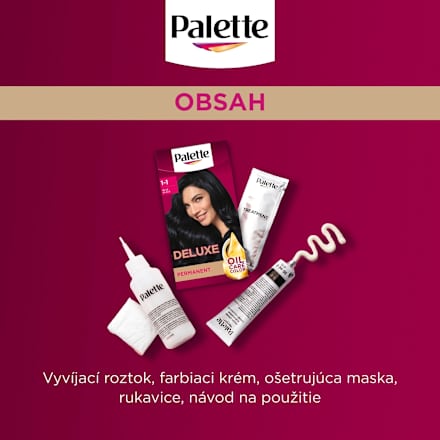 Farba na vlasy Oil-Care Color - 1-1 modročierna Palette DELUXE