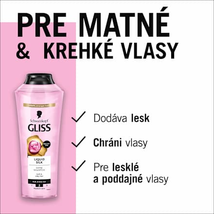 Šampón na mdlé a krehké vlasy Liquid Silk Schwarzkopf GLISS