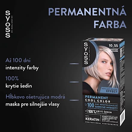 Farba na vlasy Cool Color- 10-55 ultra platinová blond syoss
