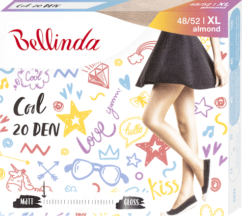 punčochové kalhoty COOL 20DEN, 48-52 almond Bellinda