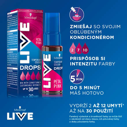 Farbiace kvapky na vlasy - Petal Pink Schwarzkopf LIVE