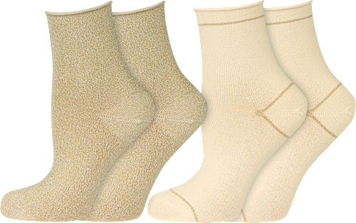 Socken Glamour mit Lurex-Garn beige Gr. 39-42 nur die