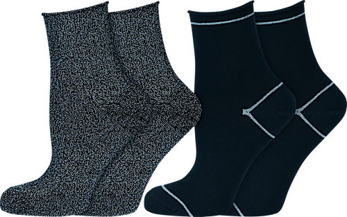 Socken Glamour mit Lurex-Garn schwarz Gr. 35-38 nur die