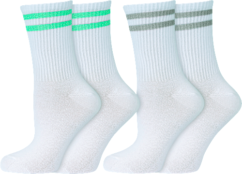 Socken mit Glitzer-Streifen weiß + grau + blau Gr. 35-38 nur die