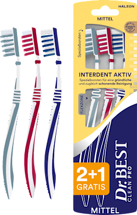 Interdent Aktiv Zahnbürste Mittel 2+1 Gratis sortiert Dr. Best
