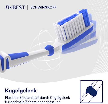 Zahnbürste mit Schwingkopf mittel sortiert Dr. Best