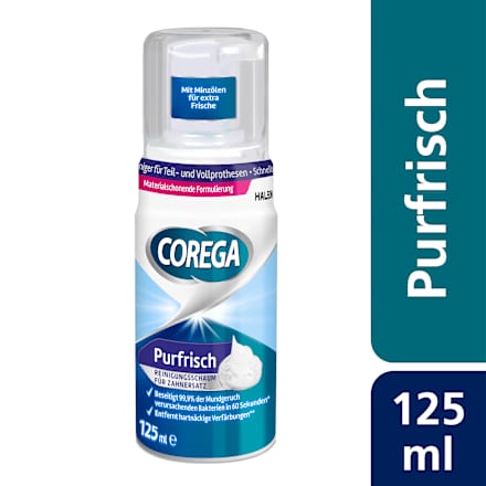 Gebissreiniger Schaum für Zahnersatz Purfrisch COREGA