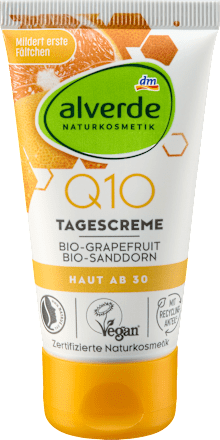 Дневен крем за лице Q10 с био грейпфрут и био облепиха alverde NATURKOSMETIK