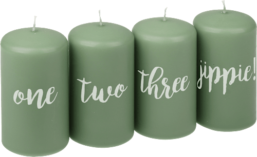 Stumpenkerze Jippie grün Dekorieren & Einrichten