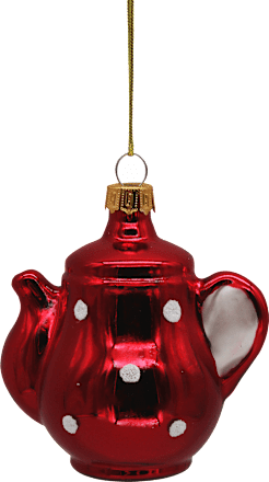 Christbaumschmuck Teekanne rot KUWOPA