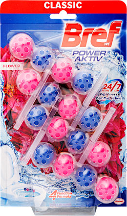 Power Aktiv osvježivač za WC školjku – Flower, 4 x 50 g Bref