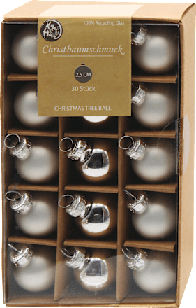 Glaskugeln Silber KUWOPA