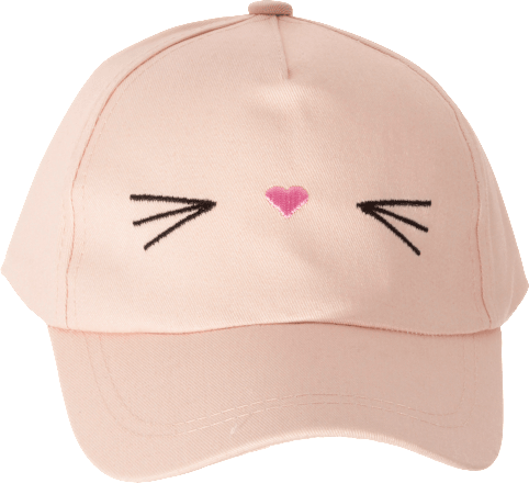 Kinderkappe rosa Katzenmotiv PURSET