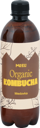 Nealkoholický perlivý nápoj Organic Kombucha Medovka MozLi