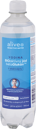 Jemne sýtená bioaktívna voda Yodina BIOaktívny jód betaGlukán + elektrolyty  ALIVER