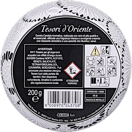 Świeca zapachowa Białe Piżmo Tesori d'Oriente