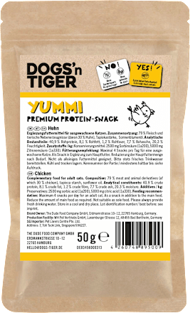 Katzenleckerlie mit Huhn, Yummi DOGS'n TIGER