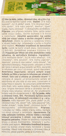 Ovocno-bylinný čaj jablko, mäta & citrónová tráva dmBio